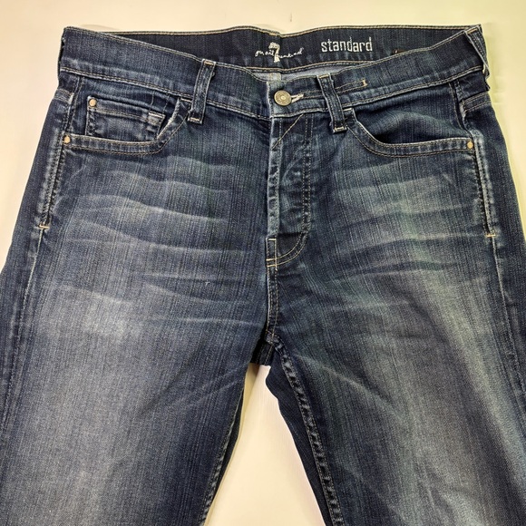 7 For All Mankind Dark Blue Straight Jeans men’s size 31x34 - Picture 2 of 6